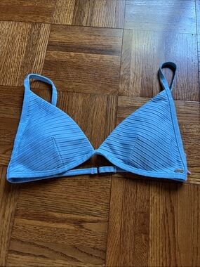 Rip Curl Premium Surf Light Blue Ribbed Triangle Bikini Top